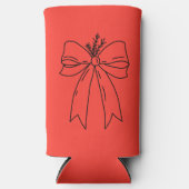 Pine Branch with Bow Minimalist Seltzer Blikjeskoeler (Voorkant)