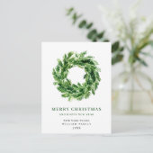 Pine Branch Wreath Christmas Holiday Briefkaart (Staand voorkant)