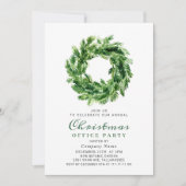 Pine Branch Wreath Holiday Christmas Party Kaart (Voorkant)
