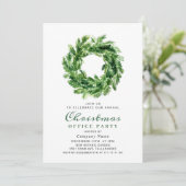 Pine Branch Wreath Holiday Christmas Party Kaart (Staand voorkant)