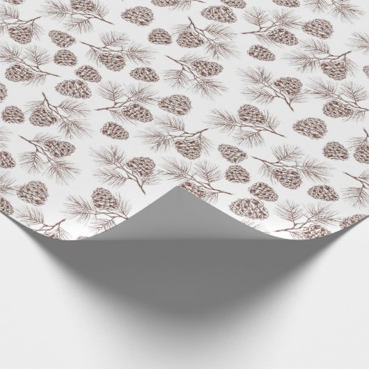 Pine Branches — Cone Rustic Gift Cadeaupapier (Hoek)