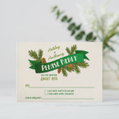 Pine Branches Cones Camping Glamping Wedding RSVP Kaartje (Staand voorkant)