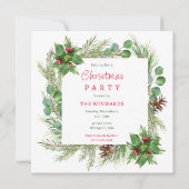 Pine Branches en bessen kerstfeest Kaart (Voorkant)