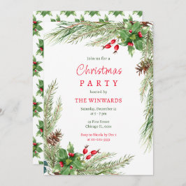 Pine Branches en bessen kerstfeest Kaart