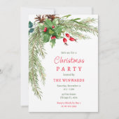Pine Branches en bessen kerstfeest Kaart (Voorkant)