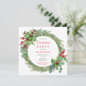 Pine Branches en bessen kerstfeest Kaart (Staand voorkant)