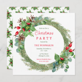 Pine Branches en bessen kerstfeest Kaart