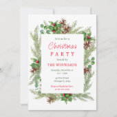Pine Branches en bessen kerstfeest Kaart (Voorkant)