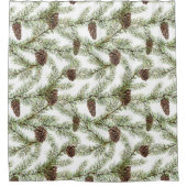 Pine Branches en Pine Cones Douchegordijn (Voorkant)