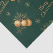 Pine Branches Gold Snowflake Bauble Ornament Tissuepapier (Detail)