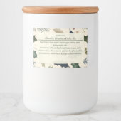 Pine Branches Holly Leaves Christmas Baking Mix Voedselcontainer Etiket (Voorkant)