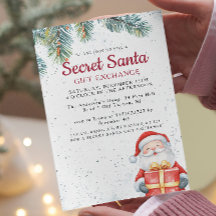 Pine Branches in Santa met Gift Secret Santa Party