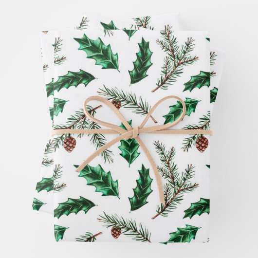 Pine Branches Inpakpapier Vel (In situ)