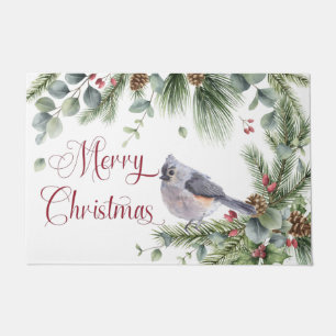 Pine Branches met Titmouse Berries Doormat Deurmat
