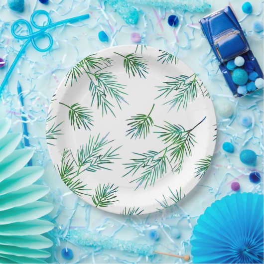 'Pine Branches' Papieren Bordje (Feest)