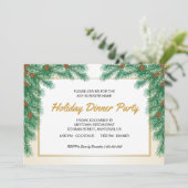 Pine Branches Zakelijk Kerstdiner Kaart (Staand voorkant)