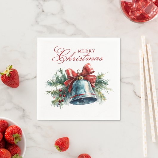 Pine brunches en kerstbel Vrolijk kerstfeest Servet (Insitu)