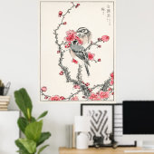 Pine Bunting On Plum Tree beroemd gemaakt door Num Poster (Thuiskantoor)