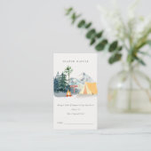 Pine Camping Mountain Diaper Baby shower Raffle Informatiekaartje (Staand voorkant)