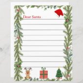 Pine Christmas Brief aan de Kerstman Page (Voorkant / Achterkant)