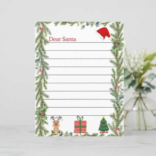 Pine Christmas Brief aan de Kerstman Page (Staand voorkant)