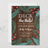 Pine Christmas Mistletoe houten dek de zalen Kaart (Voorkant)