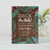 Pine Christmas Mistletoe houten dek de zalen Kaart (Staand voorkant)