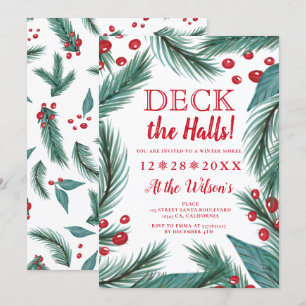 Pine Christmas Mistletoe waterverf dek de zalen Kaart