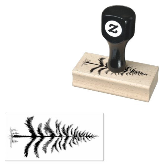 Pine Christmas Tree Twiggy Spruce Rubberstempel (Gestempeld)