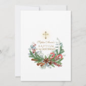 Pine Cinnamon Candy Cane 1st Birthday & Baptisme Kaart (Achterkant)