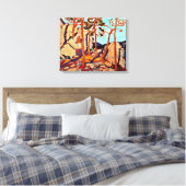 Pine Cleft Rocks van Tom Thomson Canvas Afdruk (Insitu (Slaapkamer))