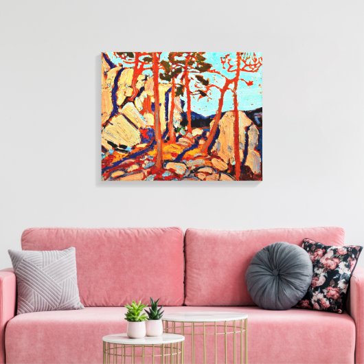 Pine Cleft Rocks van Tom Thomson Canvas Afdruk (Insitu (Woonkamer))