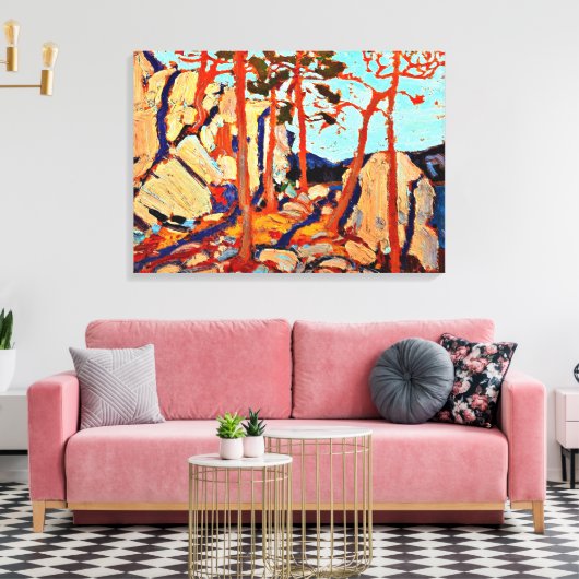 Pine Cleft Rocks van Tom Thomson Canvas Afdruk (Insitu (Woonkamer))