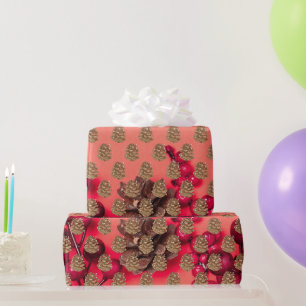 Pine Code op rood Cadeaupapier