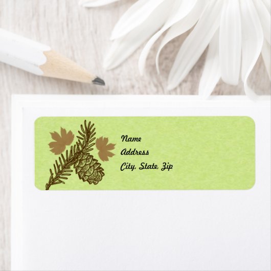 Pine Cone Address Label Sjabloon (Insitu)