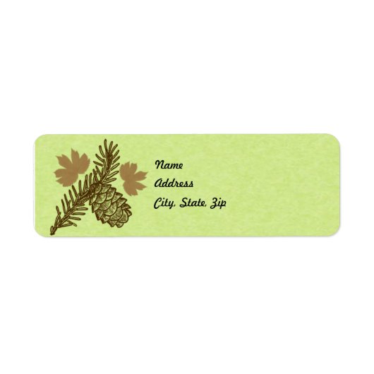 Pine Cone Address Label Sjabloon (Voorkant)