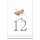 Pine cone art bruiloft of gelegenheid tafel nummer kaart (Voorkant)
