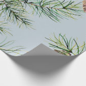 Pine Cone/Blue Pattern Cadeaupapier (Hoek)