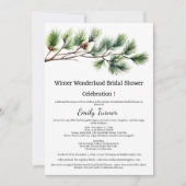 Pine Cone Branch Kerst thema Bruiloft Borrel Uitno Kaart (Voorkant)