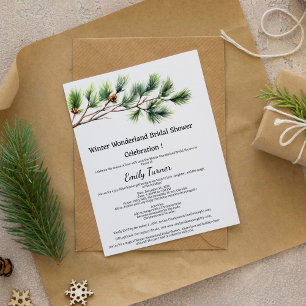 Pine Cone Branch Kerst thema Bruiloft Borrel Uitno Kaart