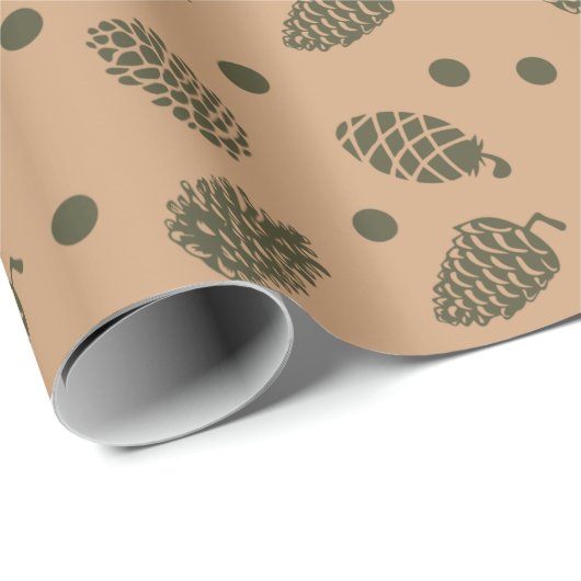 pine cone chrismas wrapping paper cadeaupapier (Rol Hoek)