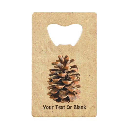 Pine Cone Creditkaart Flessenopener (Voorkant)