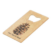 Pine Cone Creditkaart Flessenopener (Voorkant Gekanteld)