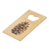 Pine Cone Creditkaart Flessenopener (Achterkant Gekanteld)