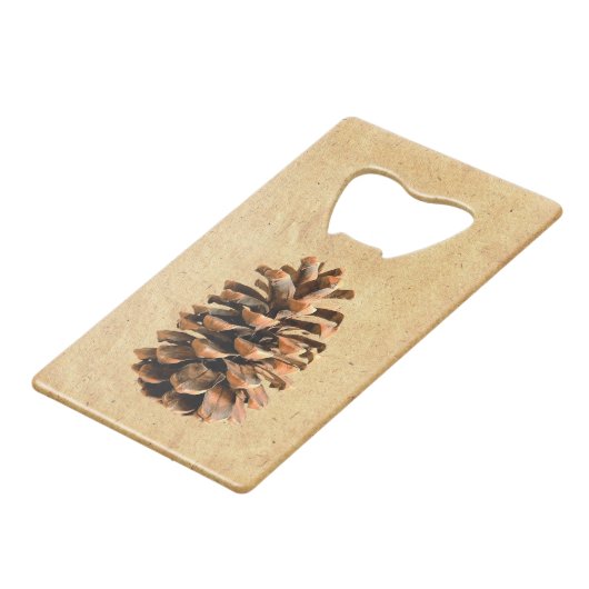 Pine Cone Creditkaart Flessenopener (Achterkant Gekanteld)