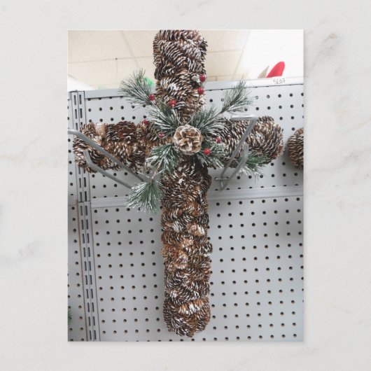 Pine Cone Cross Briefkaart (Voorkant)