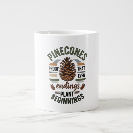 Pine cone design - De Evergreen Belofte Grote Koffiekop (Voorkant)