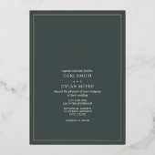 Pine Cone Emerald Folie Uitnodiging (Voorkant)