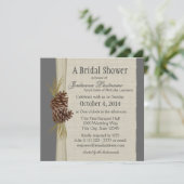 Pine cone en Burlap Look Vrijgezellenfeest Kaart (Staand voorkant)