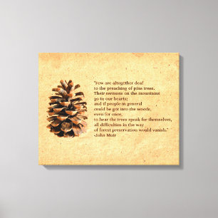 Pine Cone en John Muir Quote Canvas Afdruk